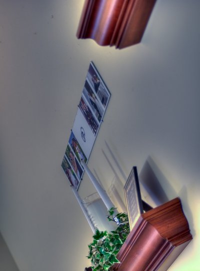HDR image of crown moulding ledges on our wall