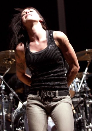 Sarah Anthony of The Letter Black performing during Skillet's Awake and Alive tour Sarah Anthony of The Letter Black performing during Skillet's Awake and Alive tour