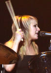 Jen Ledger of the band Skillet performing at the Minneapolis Convention Center on November 14, 2009