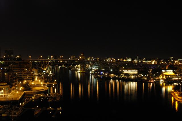 Granville Street Bridge at night