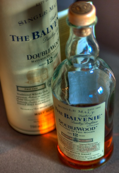 HDR image of a bottle of Balvenie Doublewood scotch