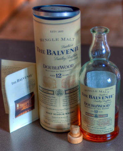 HDR image of a bottle of Balvenie Doublewood scotch