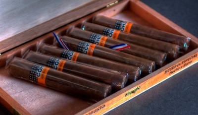 HDR image of Dominican Cohiba cigars in a box