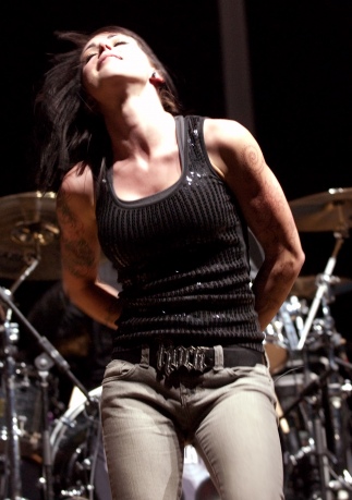Sarah Anthony of The Letter Black performing during Skillet's Awake and Alive tour